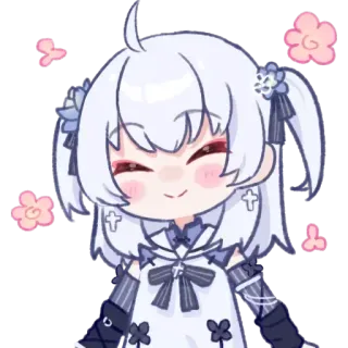 🌸 Anime Mädchen, Niedlich, Blume, Kawaii, Sticker, Chibi telegram sticker