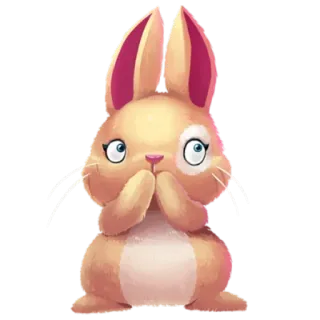 😲 토끼, 귀여운, 동물, 만화, 스티커 telegram sticker