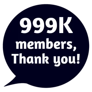 ❤ 999K members, Thank you! Mitglieder, Danke, Meilenstein, Feier, Community, Follower whatsapp sticker