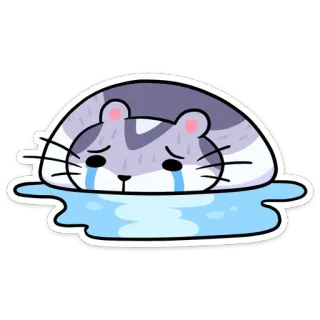 😭 ハムスター, 泣く, 悲しい, 涙, 動物, 漫画, ステッカー telegram sticker