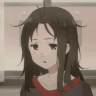 🖤 Anime, Dziewczyna, Brunetka, Smutna, Manga, Portret telegram sticker