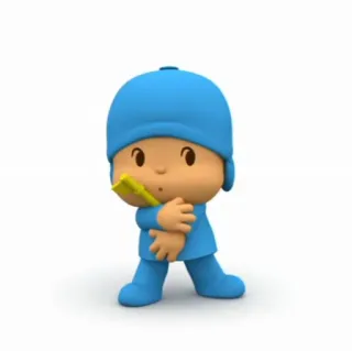 🪡 Pocoyo 小P优优, 卡通, 儿童, 蓝色, 角色, 动画 whatsapp sticker