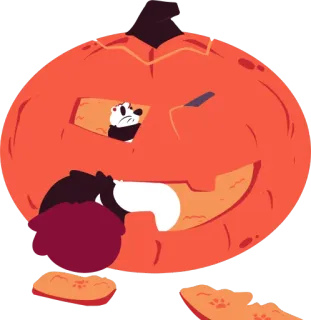 🎃 Kürbis, Halloween, Gruselig, Cartoon, Monster telegram sticker