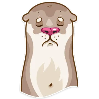 ☹️ rái cá, buồn, động vật, dễ thương, hoạt hình telegram sticker