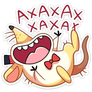 😂 AXAXAXAXAXAX dibujos animados, animal, rata, riendo, divertido whatsapp sticker