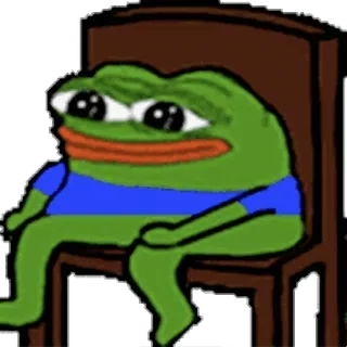 🪑 Pepe pepe, rana, meme, seduto, sedia whatsapp sticker