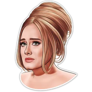 😢 Adele Адель, певица, музыка, портрет, знаменитость, женщина telegram sticker
