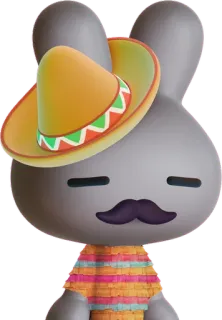 🙄 fofo, personagem, desenho animado, animal, sombrero, bigode telegram sticker