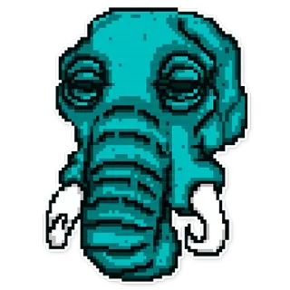 🐘 elefante, pixel art, animal, mamífero, colmillos whatsapp sticker