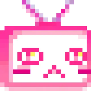 😒 pixel art, television, face, pink, cute, retro, digital art telegram sticker