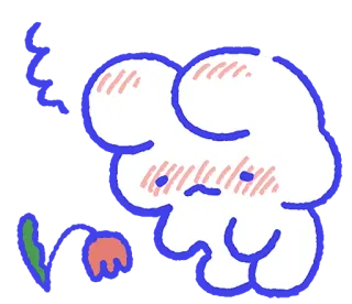 🥺 niedlich, kawaii, figur, blume, illustration, cartoon telegram sticker
