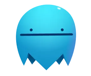 😑 duch, niebieski, prosty, minimalistyczny, kreskówka, postać, słodki telegram sticker