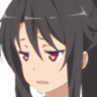 😒 애니메이션, 소녀, 표정, 지루함, 짜증 telegram sticker