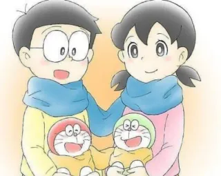 👶 Nobita Nobi Doraemon Doraemon, Nobita, Anime, Cartoon, Kinder, Familie, Süß whatsapp sticker