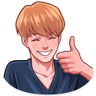 👍 Kciuk w górę, Pozytywny, Emoji, Kreskówka, Osoba, Anime, Naklejka whatsapp sticker