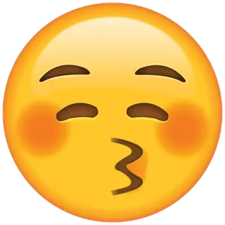 😚 Поцелуй, Эмодзи, Целующее лицо, Смущенное лицо, Привязанность, Любовь, Милый, Смайлик telegram sticker