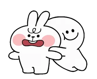 😠 rabbit, ghost, cute, cartoon, character whatsapp sticker