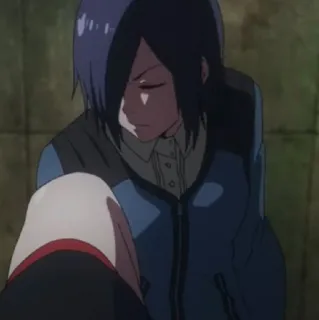 🪁 Touka Kirishima Tokyo Ghoul อนิเมะ, กูล, โทวกะ, คิริชิมะ, Tokyo Ghoul, เศร้า, มืด telegram sticker