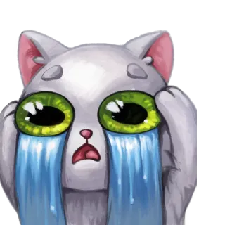 😭 cat, crying, sad, emotion, tears, animal, cartoon telegram sticker
