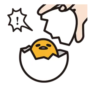 ❗ Gudetama ovo, fofo, preguiçoso, gema, comida telegram sticker