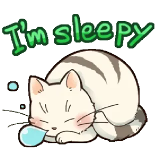 💤 I'm sleepy chat, endormi, mignon, animal, fatigué, dessin animé telegram sticker