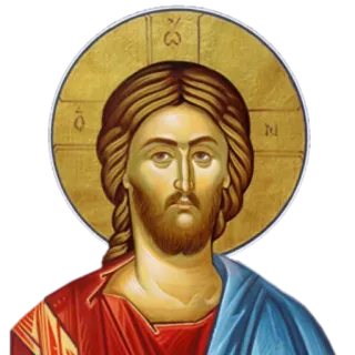 😇 Jesus Jesus, religious icon, Christianity, portrait, religious art, halo telegram sticker