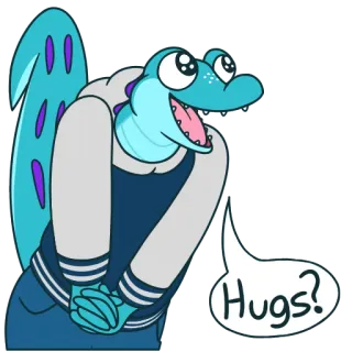 😃 Hugs? Dessin animé, Monstre, Mignon, Câlins, Amical, Salutation whatsapp sticker
