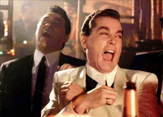 😂 laughing, men, suit, bar, expression, happy telegram sticker