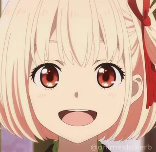π @animestickerkb anime, ragazza, carina, sorridente whatsapp sticker