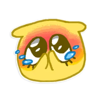 🥺 эмодзи, плачущий, грустный, умоляющий, каваи, желтый, слезы telegram sticker