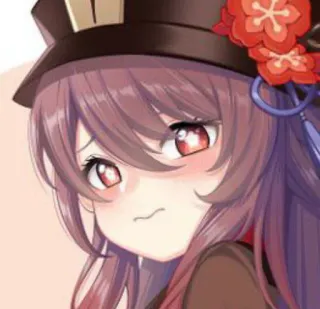 🙁 Hu Tao Genshin Impact anime, game, video game, genshin impact, hu tao, cute, girl telegram sticker
