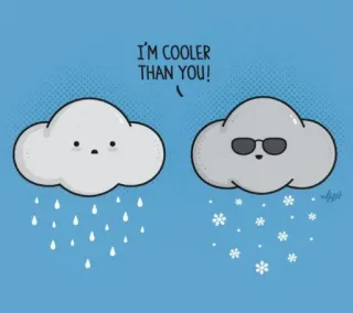 😎 I'M COOLER THAN YOU! Wolke, Wetter, Schnee, Regen, Sonnenbrille, Cool, Humor whatsapp sticker