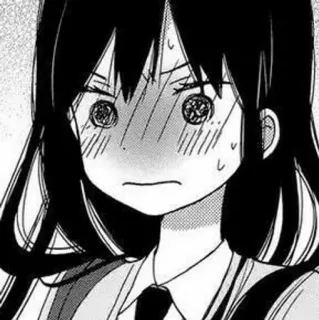 🖤 Anime, Manga, Ragazza, Uniforme scolastica, Sudato, Nervoso, Preoccupato telegram sticker
