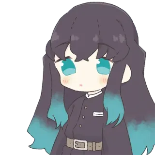 🌀 Muichiro Tokito Demon Slayer 动漫, Q版, 可爱, 角色, 鬼灭之刃 whatsapp sticker