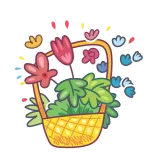 💐 fiori, cesto, composizione floreale, primavera, natura whatsapp sticker