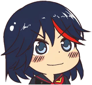 🙂 Ryuko Matoi Kill la Kill Anime, Chibi, Postać, Ryuko Matoi, Kill la Kill telegram sticker