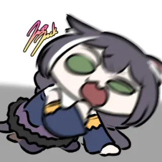 ❤️ Munch cat, anime, munching, cute, blurred, sticker telegram sticker