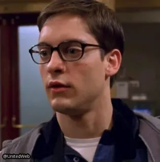😨 Peter Parker Spider-Man man, glasses, scar, movie telegram sticker
