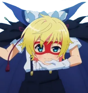🤗 Anime, Cartone animato, Personaggio, Maschera, Capelli biondi, Carino whatsapp sticker
