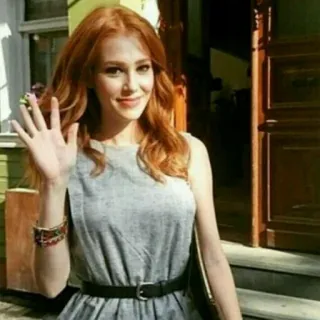 🤗 donna, rossa, ragazza, che saluta, moda, ritratto telegram sticker