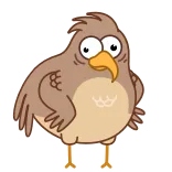 🤨 bird, cartoon, cute, animal telegram sticker