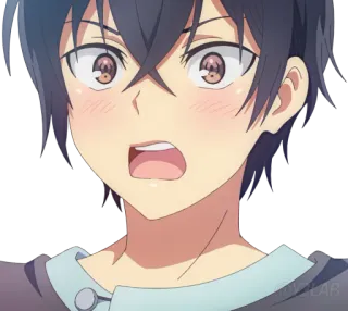😳 Anime, Junge, Schockiert, Ausdruck, Cartoon, Sticker telegram sticker