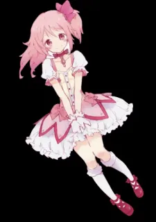 😊 Madoka Kaname Puella Magi Madoka Magica Anime, Garota mágica, Rosa, Fofo, Kawaii, Personagem telegram sticker
