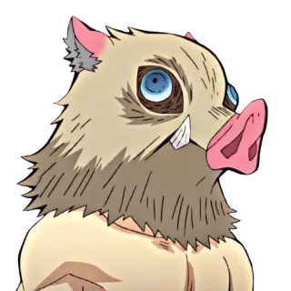 ❄️ Inosuke Hashibira Demon Slayer anime, demon slayer, inosuke, character, pig mask telegram sticker
