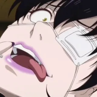 😜 Anime, Cache-œil, Langue, Piercing telegram sticker
