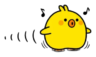 😗 poussin, mignon, jaune, animal, dessin animé, oiseau whatsapp sticker