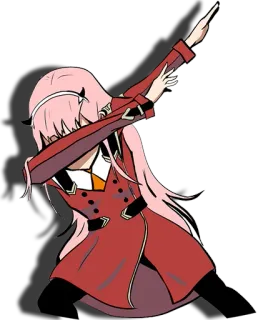 😁 Zero Two Darling in the Franxx Anime, Zero Two, Darling in the Franxx, dab telegram sticker