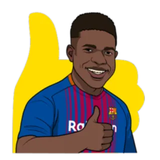👍 futebol, futebol, polegar para cima, jogador, FC Barcelona telegram sticker