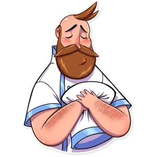 😞 man, beard, sad, hug, pillow, comfort telegram sticker