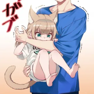 🧸 がブ Anime, Ragazza gatto, Manga, Carino, Kawaii whatsapp sticker